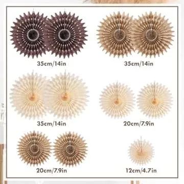 PAPER JAZZ 11 Pcs Rustic Party Decorations Honeycomb Paper Fans for All Occasions