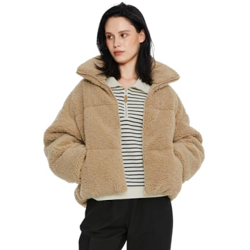 Orolay Women's Fuzzy Fleece Jacket - Warm & Stylish Cropped Winter Coat