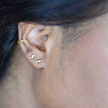 Tiny Gold Lightning Bolt Stud Earrings for Every Occasion