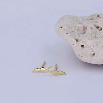 Tiny Gold Lightning Bolt Stud Earrings for Every Occasion