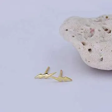 Tiny Gold Lightning Bolt Stud Earrings for Every Occasion