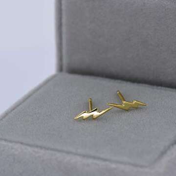 Tiny Gold Lightning Bolt Stud Earrings for Every Occasion