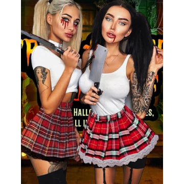 ADOME Sexy Lingerie Set Lace Tie Top & Skirt for Women