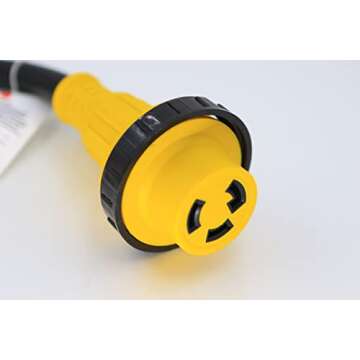 RV 30 Amp to 110V Power Adapter with Twist Lock Connector for 30A RV Camper Trailer,NEMA 5-15P to L5-30R Plug Adapter,30 to 15 Amp RV Plug Extention Power Cord,STW 10/3,12-inch