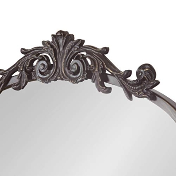 Kate and Laurel Arendahl Traditional Arch Mirror, 19 x 30.75, Antique Bronze, Baroque Inspired Wall Decor