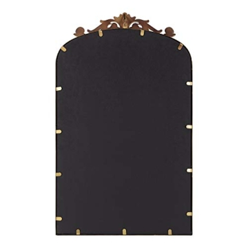 Kate and Laurel Arendahl Traditional Arch Mirror, 19 x 30.75, Antique Bronze, Baroque Inspired Wall Decor