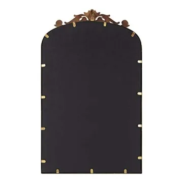 Kate and Laurel Arendahl Traditional Arch Mirror, 19 x 30.75, Antique Bronze, Baroque Inspired Wall Decor