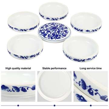 ARTIBETTER Ceramic Chinese Painting 5- Layer Porcelain Stackable Paint Palette Paint Mixing Trays Watercolor Paint Palette Container Dish for Gouache Small Jewelry Storage