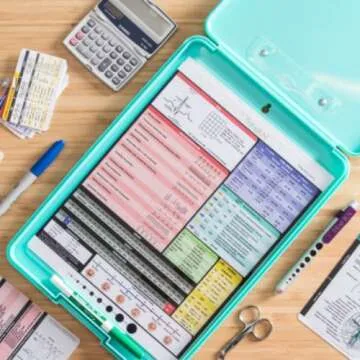 Tribe RN Nursing Clipboard with Storage - Medical Clipboard Nursing Essentials for Nurses and Nursing Students School Supplies with Quick Access Reference Guide (Mint)
