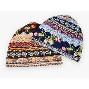 Qunson Women's Stylish Printed Baggy Slouchy Beanie for Comfort & Fashion
