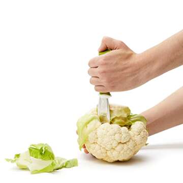 Chef'n Stalk Chop Cauliflower Prep Tool, Green, 7 ½ x 1 ¾-inches -