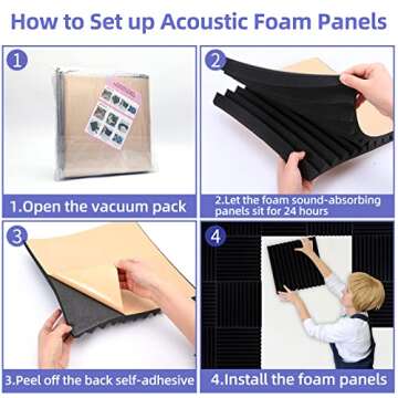 Acoustic Foam Panels for Sound Absorption and Decor
