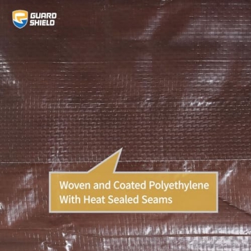 GUARD SHIELD Brown Tarp 8x12 Feet Waterproof Lightweight