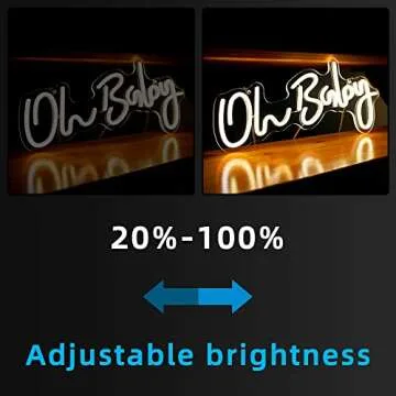 Neon Sign Oh Baby Warm White Neon Sign for Wall Decor Neon Lights Sign Gift Oh Baby Word LED Neon for Nursery Bedroom Game Room Club Bar Wedding Party Decoration