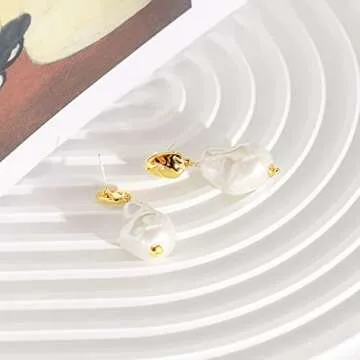 KITTYOUTH Pearl Dangle Hoop Earrings - Elegant & Luxurious