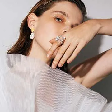 KITTYOUTH Pearl Dangle Hoop Earrings - Elegant & Luxurious