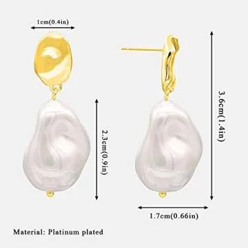 KITTYOUTH Pearl Dangle Hoop Earrings - Elegant & Luxurious