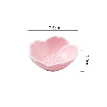 Jusalpha Pink Cherry Blossom Porcelain Sauce/Seasoning Dish, Sushi Soy Dipping Bowl, Dessert , Appet...