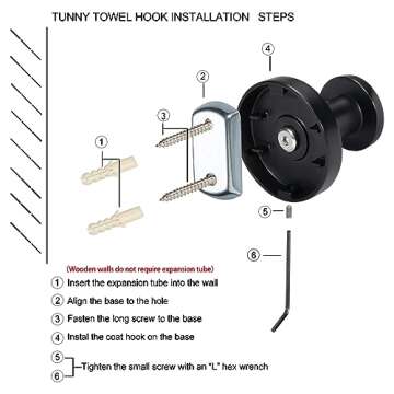 TUNNY 5 Pack Round Towel Hooks-Champagne Gold Modern Coat Hooks Shower Towel Hooks for Bathroom Kitchen Home Storage