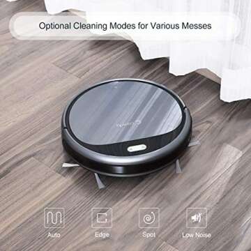 Coredy Robot Vacuum Cleaner, 1700Pa Super-Strong Suction, Ultra Slim, Automatic Self-Charging Robotic Vacuum for Cleaning Hardwood Floors, Medium-Pile Carpets, Filter for Pet, Easy Schedule Cleaning