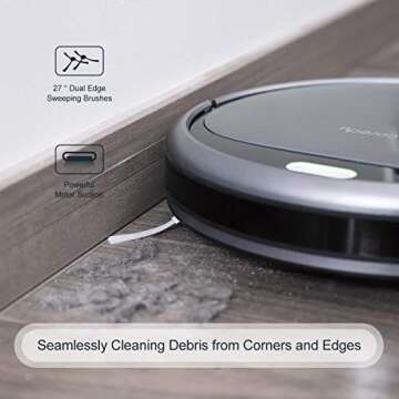 Coredy Robot Vacuum Cleaner, 1700Pa Super-Strong Suction, Ultra Slim, Automatic Self-Charging Robotic Vacuum for Cleaning Hardwood Floors, Medium-Pile Carpets, Filter for Pet, Easy Schedule Cleaning
