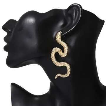 Olbye Gold Serpent Dangle Earrings for Women