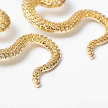 Olbye Gold Serpent Dangle Earrings for Women