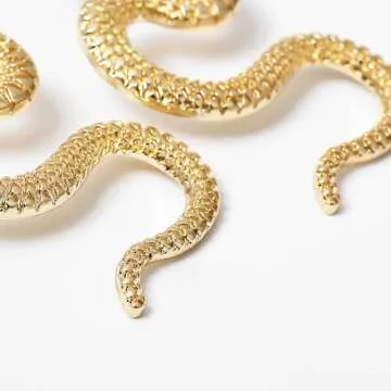 Olbye Gold Serpent Dangle Earrings for Women