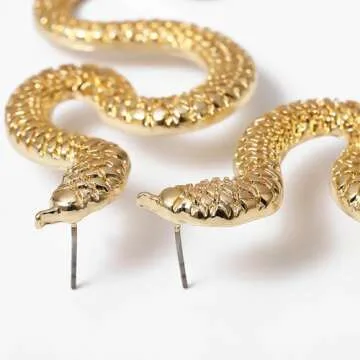 Olbye Gold Serpent Dangle Earrings for Women