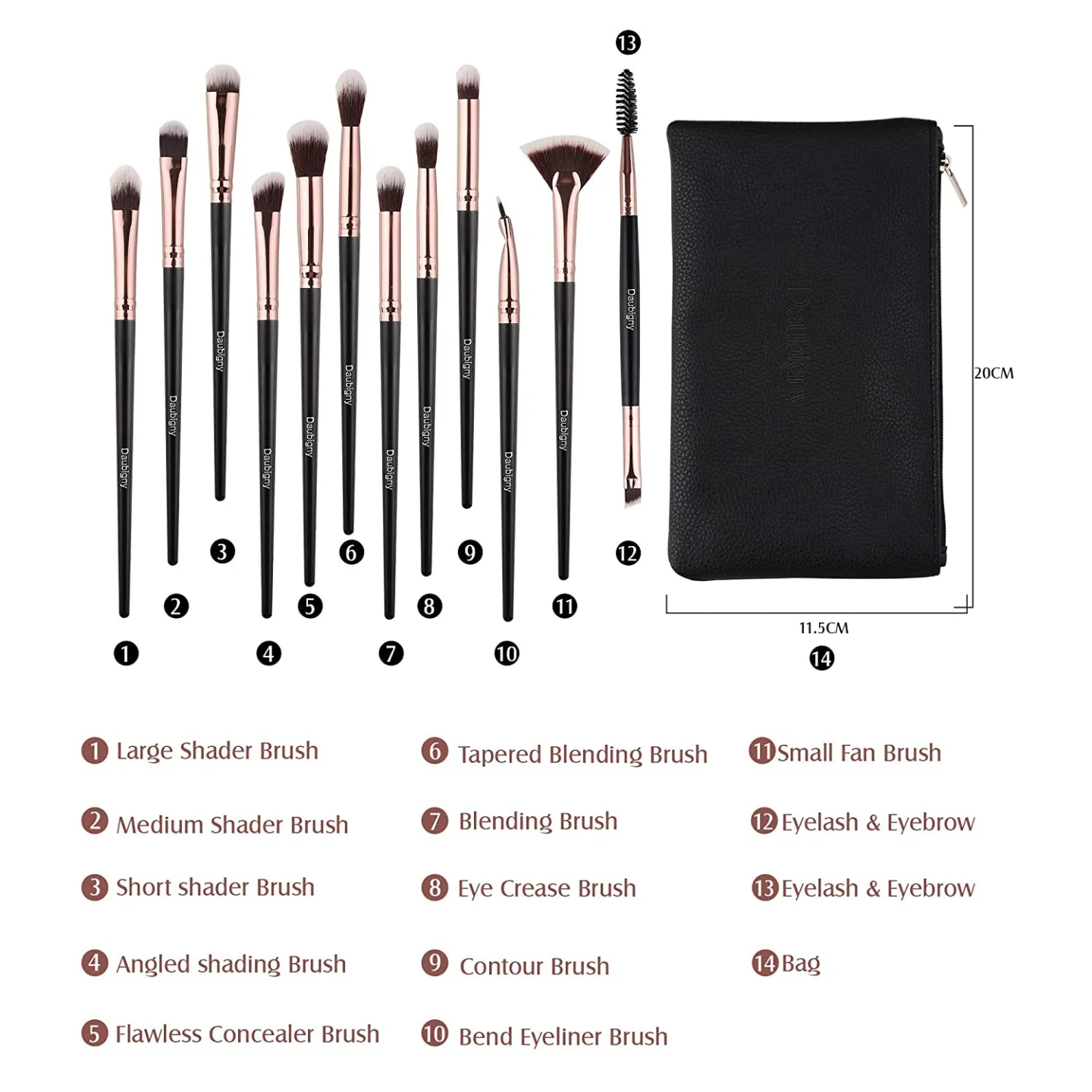 Professional Eye Makeup Brushes Set - 12 PCS