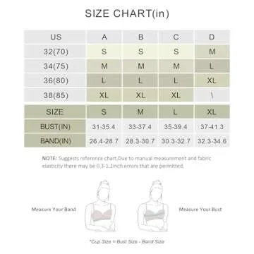 DEANGELMON Scalloped V Neck Wireless Bras for Women Seamless No Underwire Full Coverage Push Up Bras Soft Comfort Bralettes(Green,M)