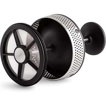 Fellow Clara Insulated Coffee Maker with Enhanced Filtration System - Portable French Press Stainless Steel - 24 oz Carafe - Matte Black