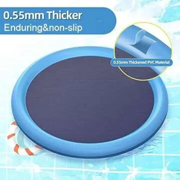 YUDANSI Splash Pad for Dogs, Foldable Dog Sprinkler Pad Outside, Collapsible Pet Bathtub for Dogs Puppies, Non Slip Dog Water Activities Wading Pool, Summer Outdoor Paddling Toys for Yard,39''