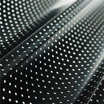 OBANGONG 2 PCS Nonstick Perforated Baguette Pan for French Bread Baking 4 Wave Loaves Loaf Bake Mold Oven Toaster Pan