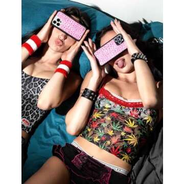 Wildflower Cases - Pink Meow Case, Compatible with Apple iPhone 14 Pro | Pink, White, Animal Print, Cheetah, Trendy - Protective Black Bumper, 4ft Drop Test Certified, Women Owned Small Business