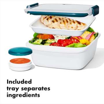 OXO Good Grips Prep & Go 6.3 Cups Salad Container - Leakproof, BPA-Free & Microwave Safe