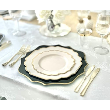 Elegant Disposable Plates Set - 50 Pack for Parties