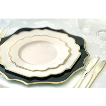 Elegant Disposable Plates Set - 50 Pack for Parties