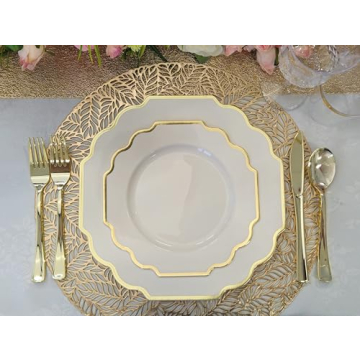 Elegant Disposable Plates Set - 50 Pack for Parties