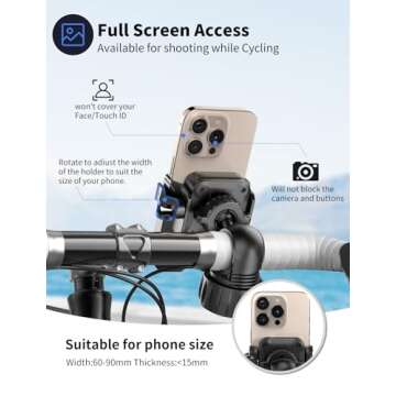 Motorcycle Phone Mount - Secure and Versatile with No Camera Block