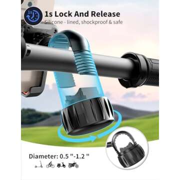 Motorcycle Phone Mount with No Block Camera Design