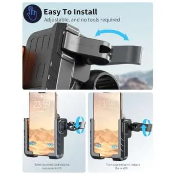 Motorcycle Phone Mount with No Block Camera Design