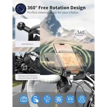 Motorcycle Phone Mount with No Block Camera Design