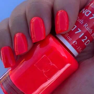 DND Gel Polish Set, Orange Collection, UV/LED Gel Polish and Air Dry Nail Lacquer, Matching Chip-Free Polish Duo, 712 Ruth, 0.5 Fl Oz