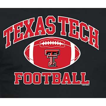 Texas Tech Men's Black Football Graphic Long Sleeve T Shirt (Large)