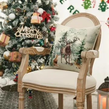 AVOIN Christmas Trees Reindeer Throw Pillow Cover 18x18