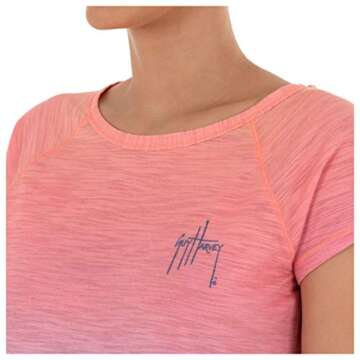 Guy Harvey Women's Dolphin Time Short Sleeve Slub Tee, Sachet Pink Dolphin, Small