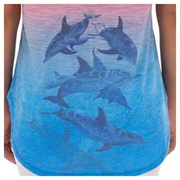 Guy Harvey Women's Dolphin Time Short Sleeve Slub Tee, Sachet Pink Dolphin, Small