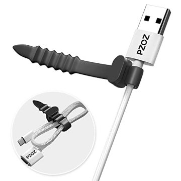 PZOZ (10 pcs) Reusable Cable Zip Ties, 4.5 inch Elastic Silicone Cord Keeper Organizer Straps Manage...