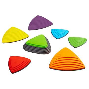 GONGE River Stones - Original Active Play Stepping Stones for Balance and Coordination, Non-Slip bot...